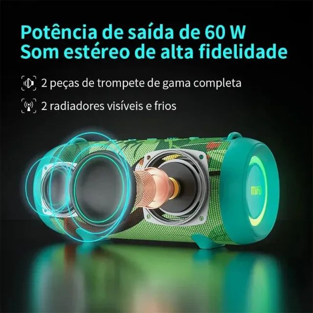 Caixa de Som Bluetooth Mifa A90 60W (Nova/Na Caixa) - Verde Original - Foto 3