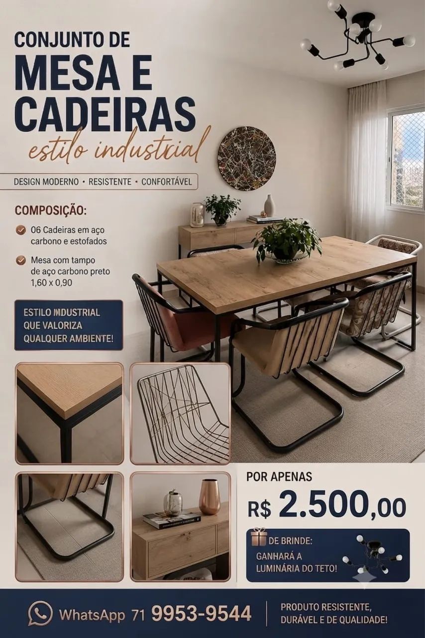 Vendia SÓ as cadeiras aço carbono - Foto 4