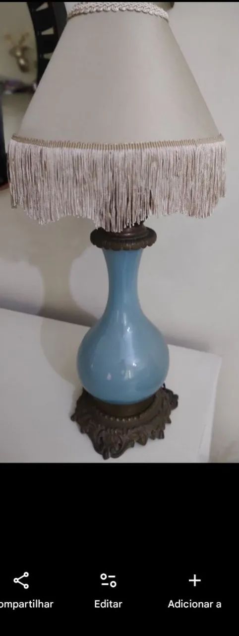 Abajur porcelana e bronze - Foto 3