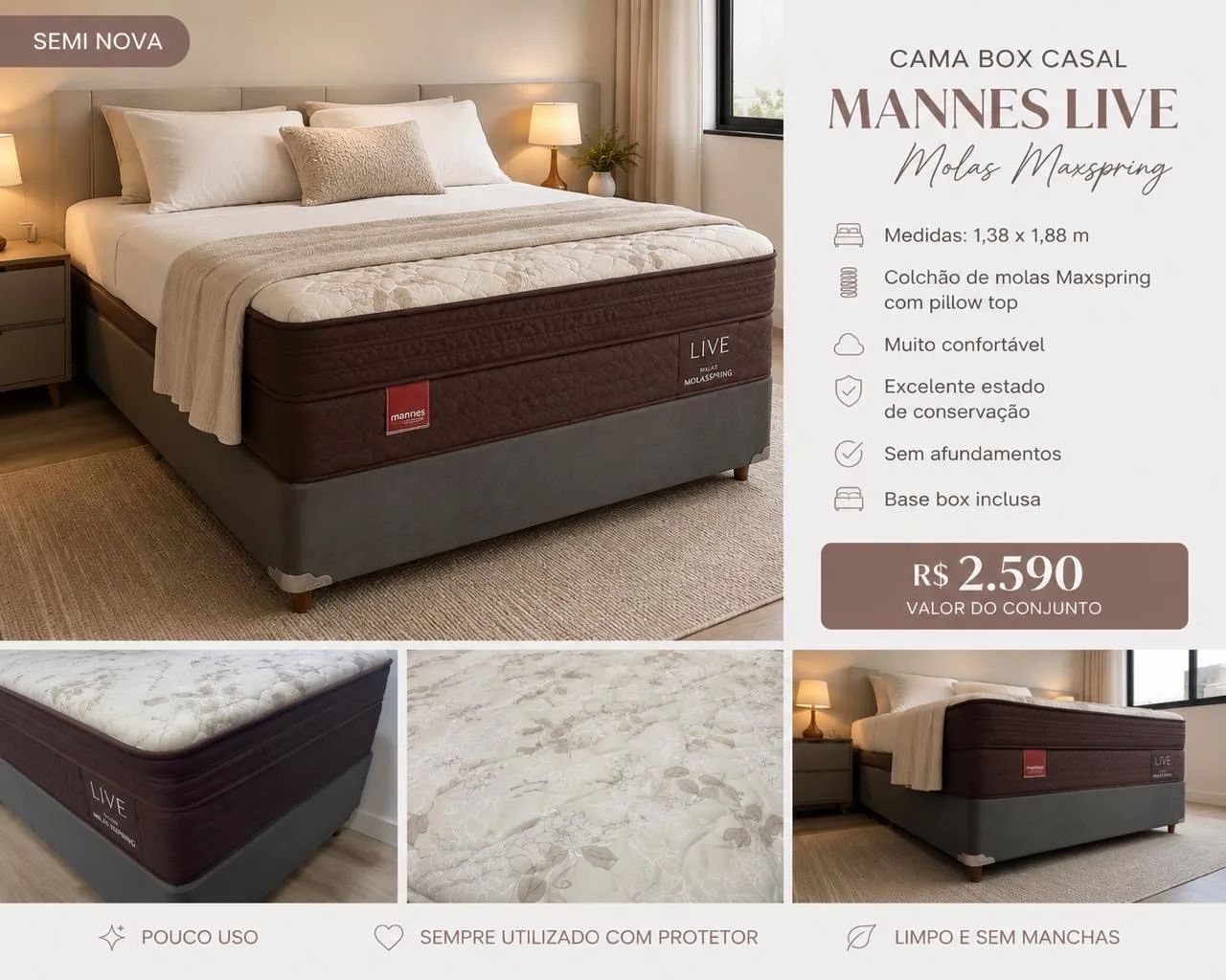 Cama box 1,38x1,88