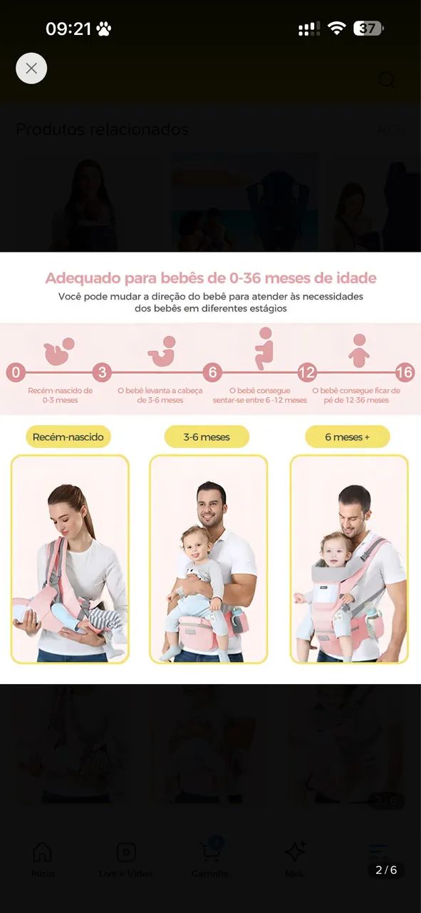 Canguru para bebê 