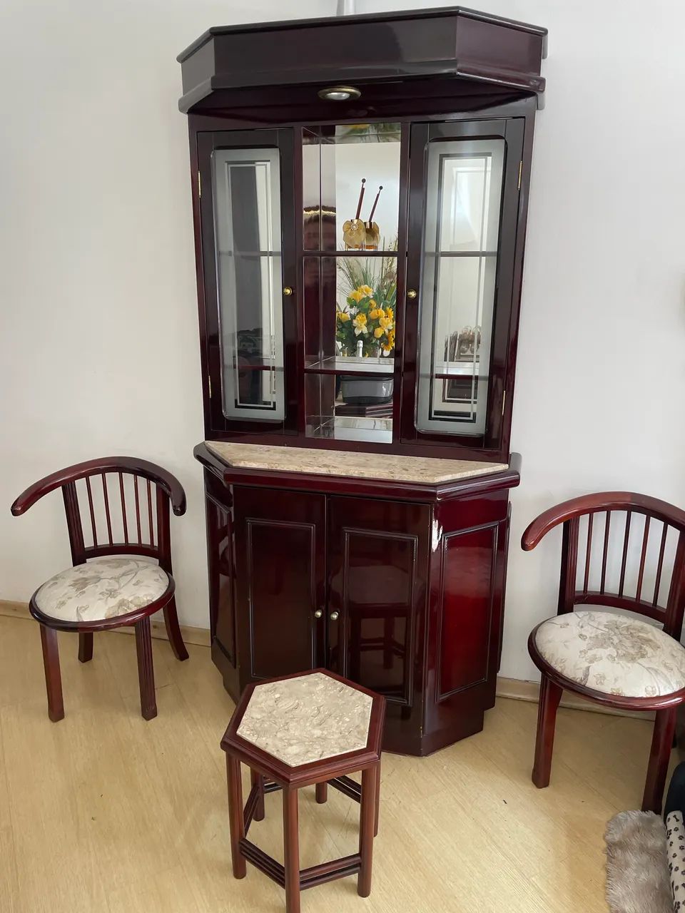 Conjunto Jantar em Mogno com Travertino - Foto 2