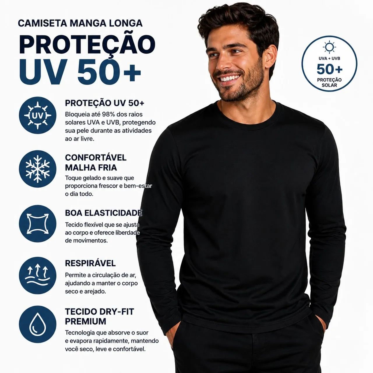 Camisa Proteção UV50 mangas longas Atacado  - Foto 4