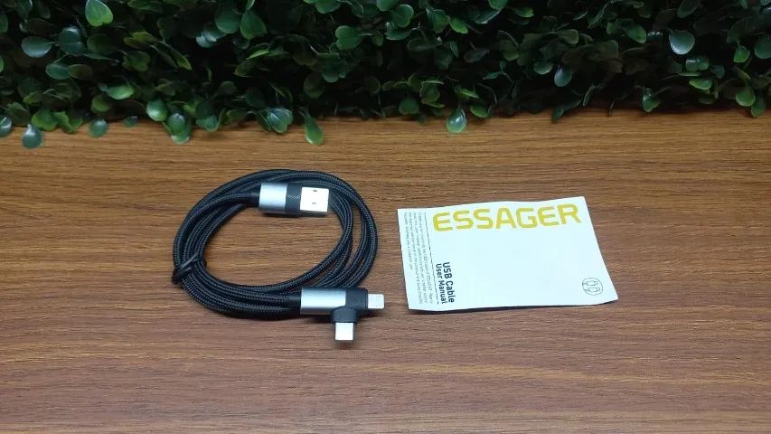 Cabo Essager 2 em 1 Ângulo Reto - Type-C e Lightning, Durável e Versátil, Entrega Grátis! - Foto 3