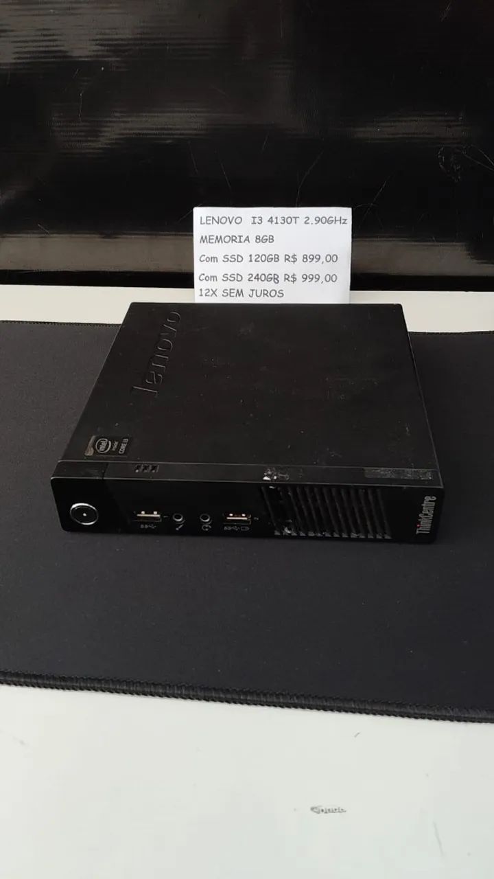 Mini Computador Lenovo I3 4130T 8GB SSD120 GB - Foto 3