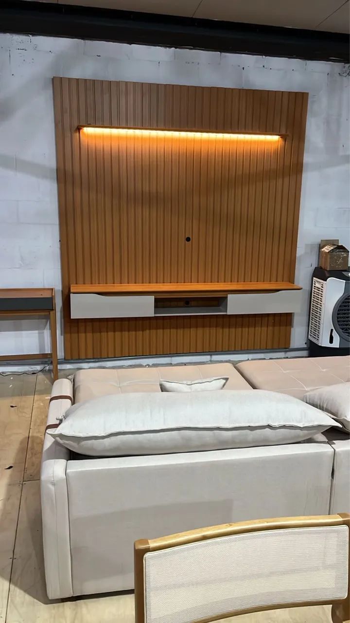 PAINEL RIPADO COM LED E NICHO - LARGURA 2.40  - Foto 3
