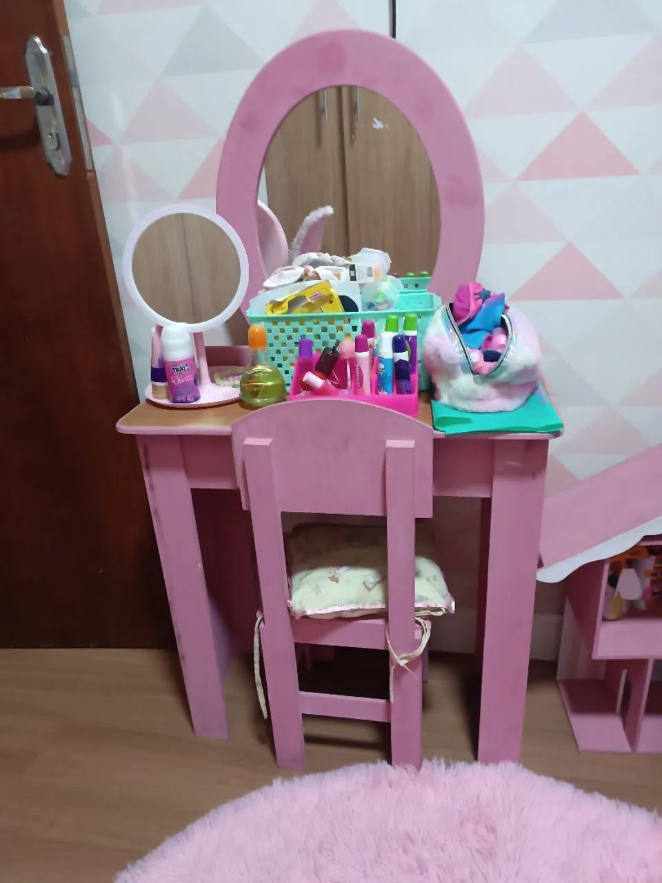 Penteadeira Infantil - Rosa487295874971750402