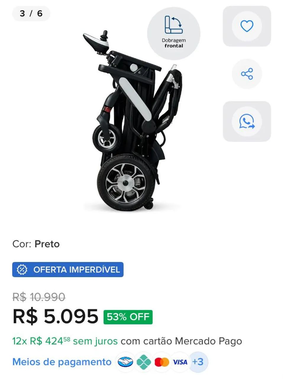  Endo cadeira de rodas elétrica nova