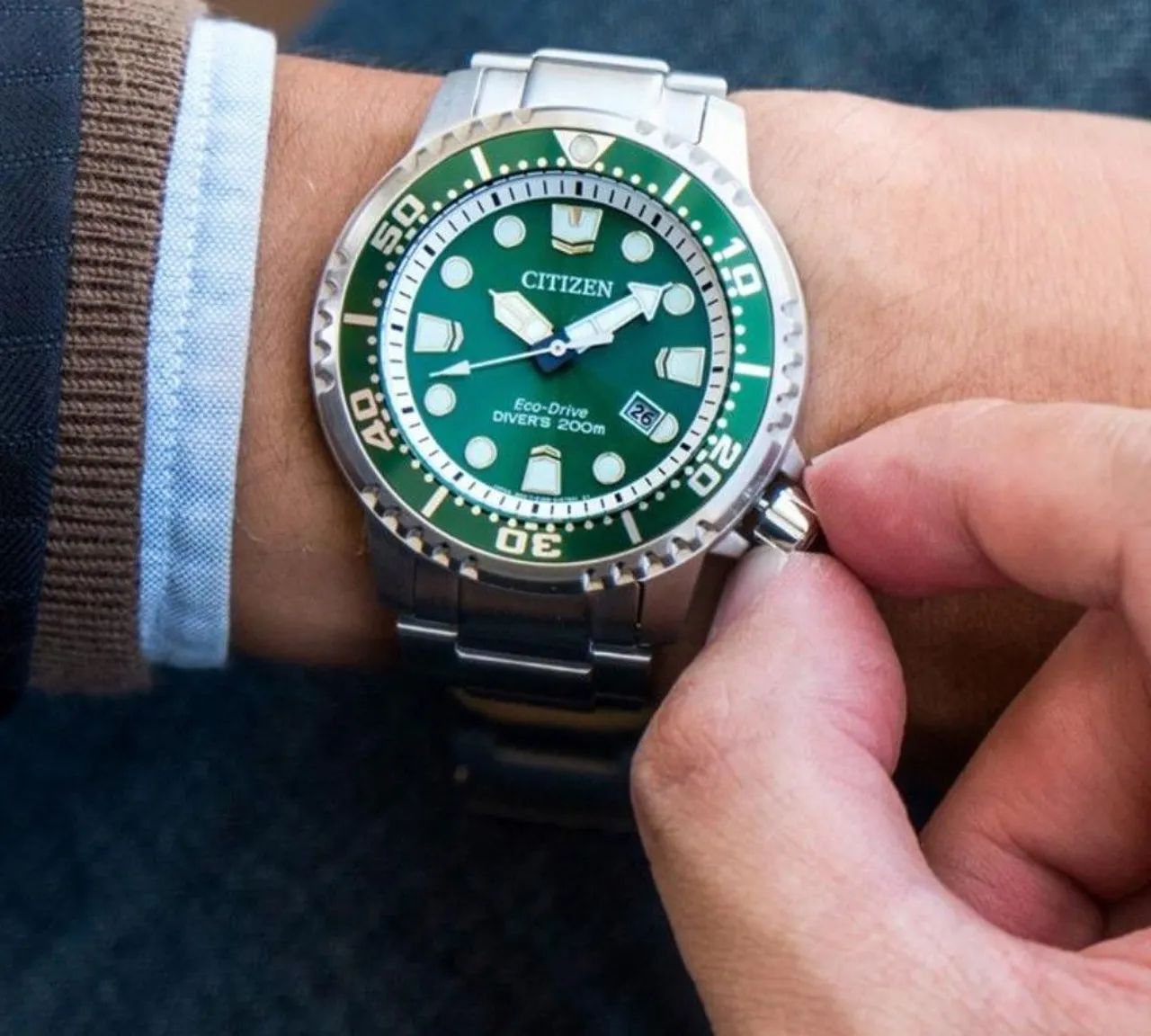 Relógio Citizen BN0158-85X verde - Foto 5