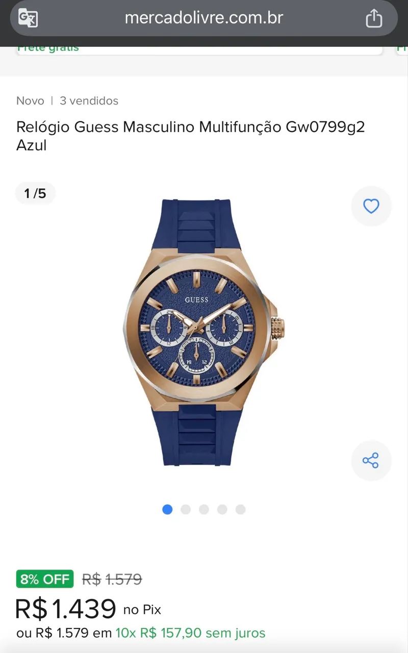 Relógio Guess NOVO gw0799g1 - Foto 4