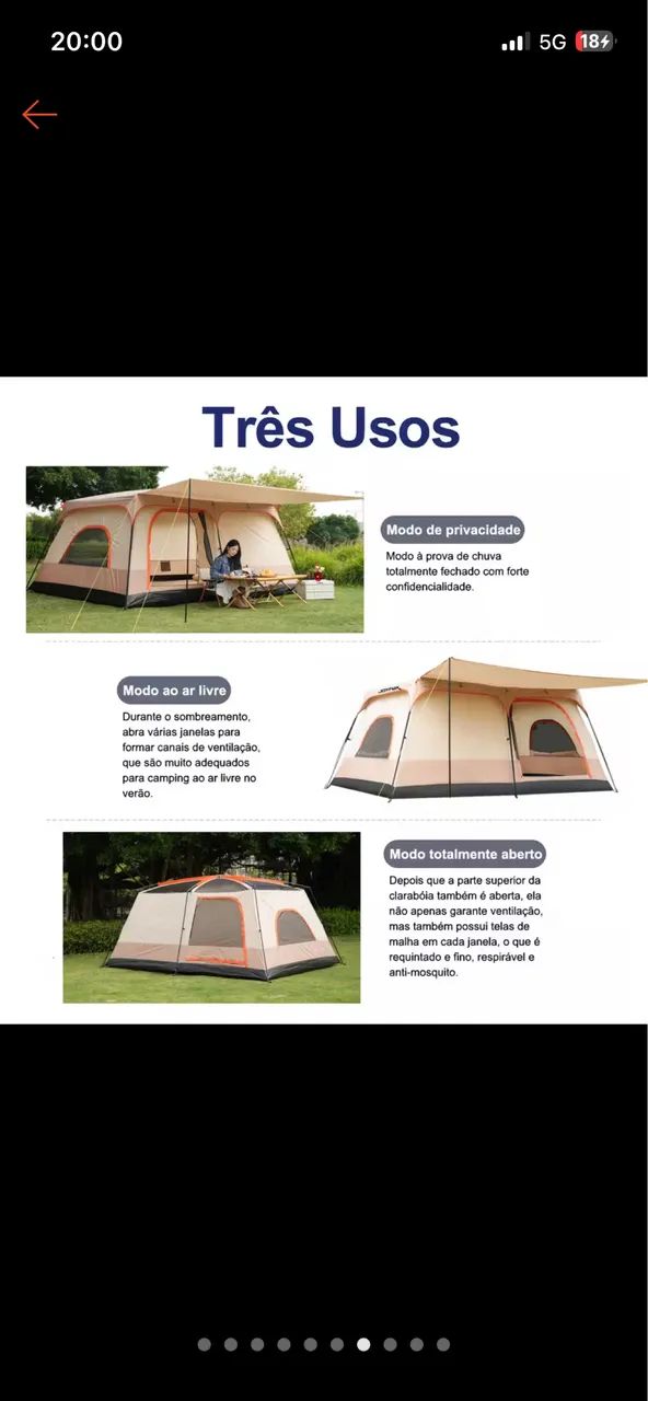 Barraca Joyfox Camping Acampamento 4-6 Pessoas Impermeavel - Foto 4
