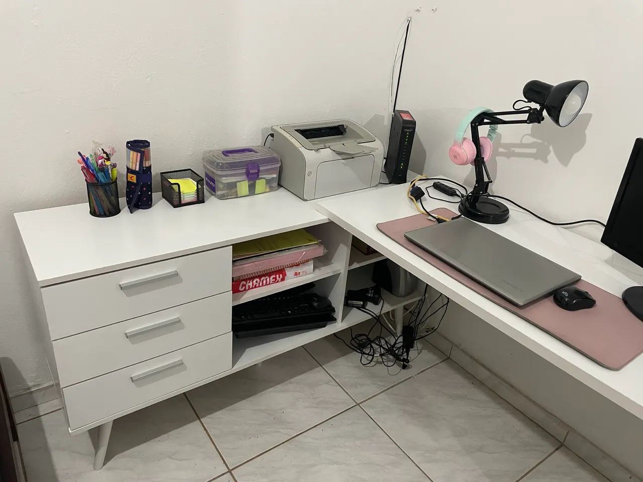 Escrivaninha Mesa Branca  - Foto 3