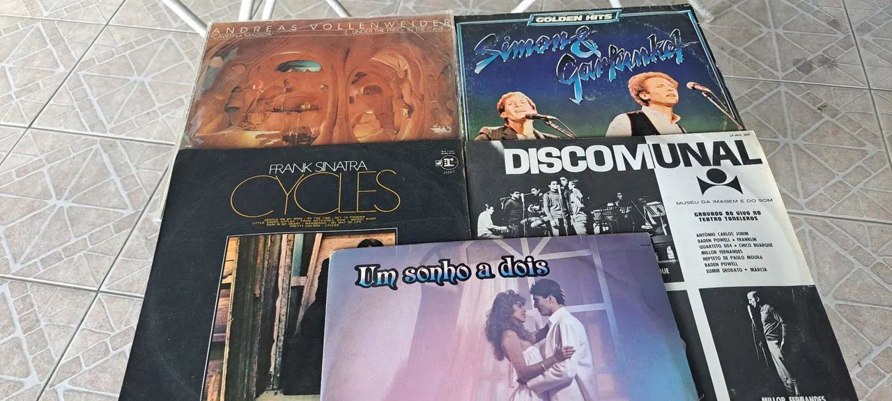 5 lps vinil diversos  perfeitos  50,00 cada.