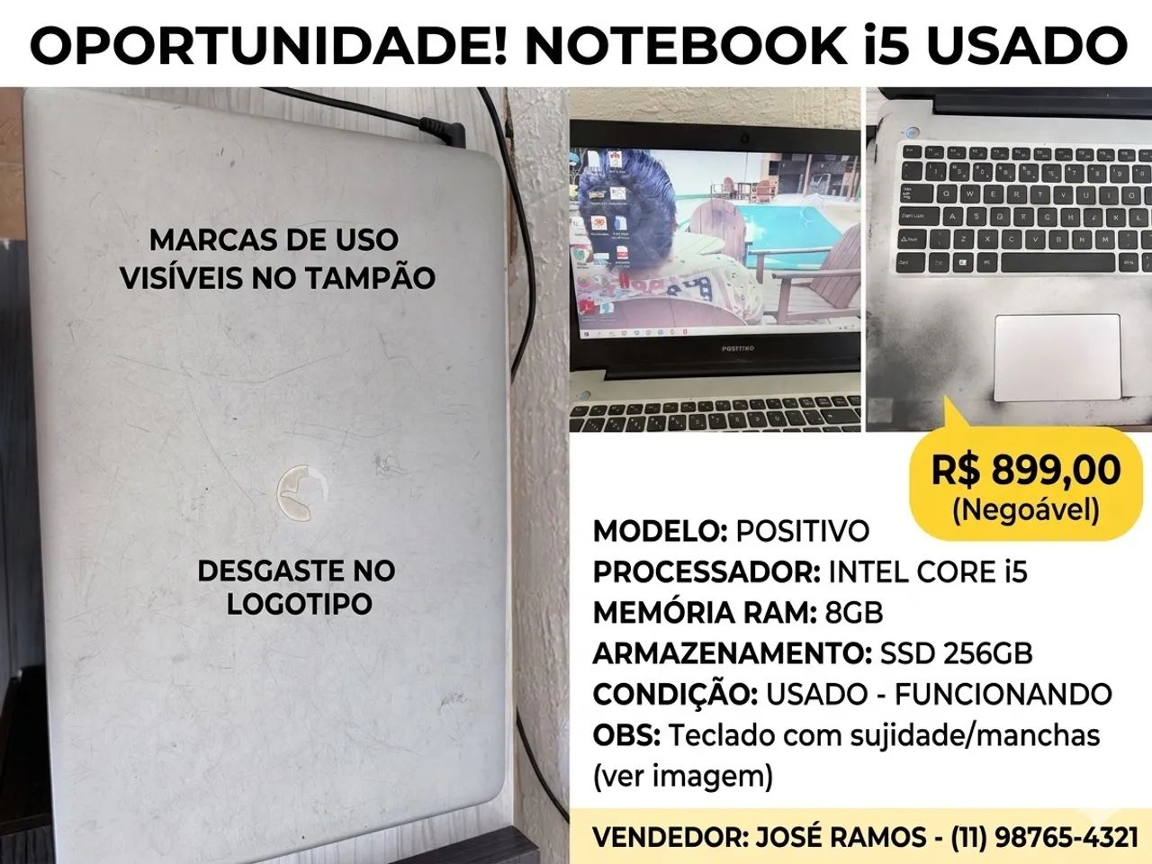 Notebook Positivo i5 - 1TB - Ótimo custo-benefício - Foto 2