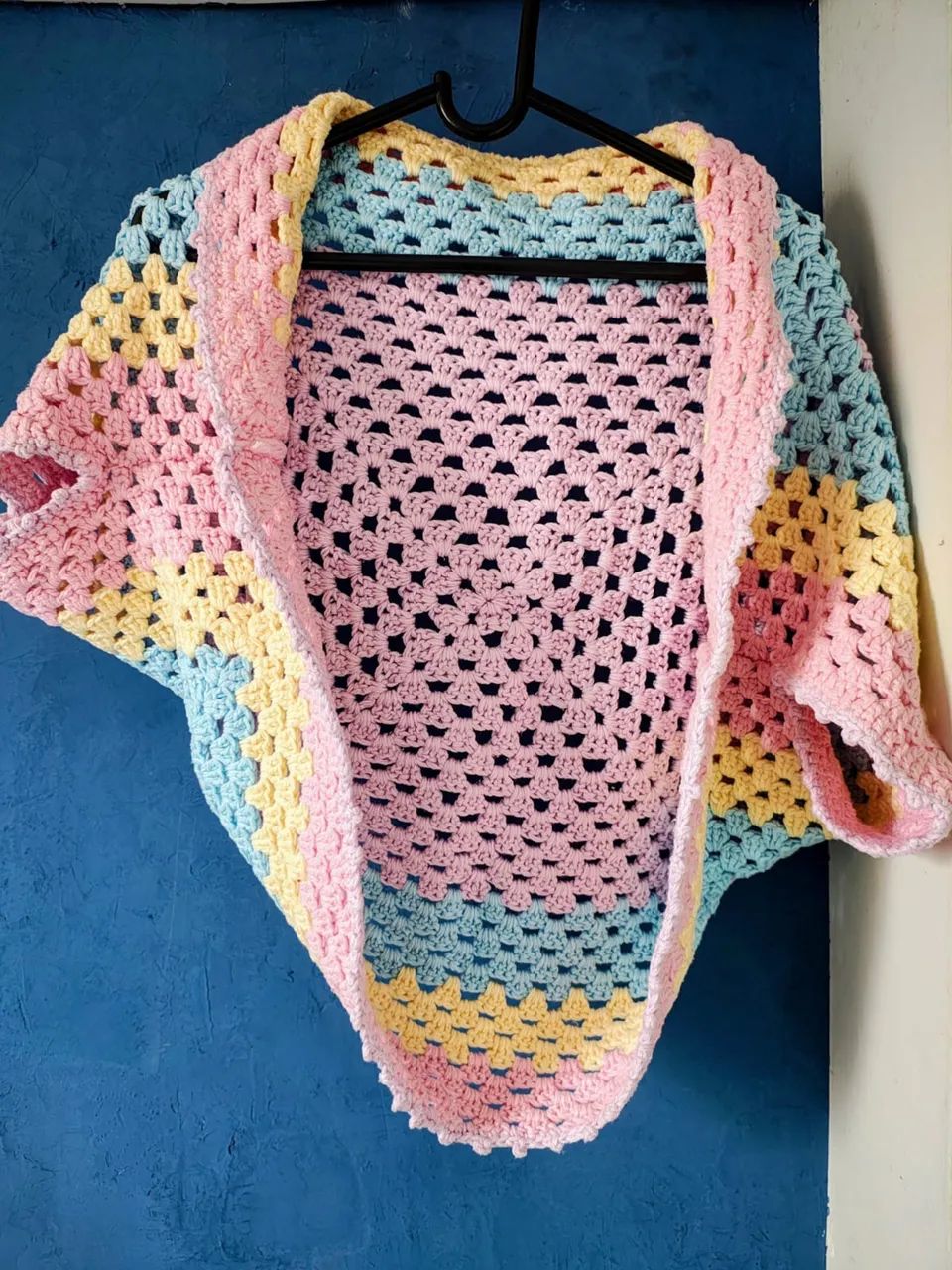 Cardigan crochê colorido 