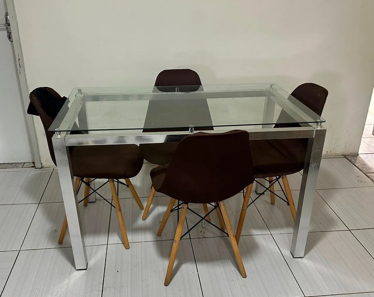 Mesa de inox, tampo de vidro - Foto 2
