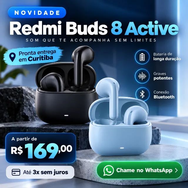 Redmi Buds 8 Active - NOVO | PRONTA ENTREGA