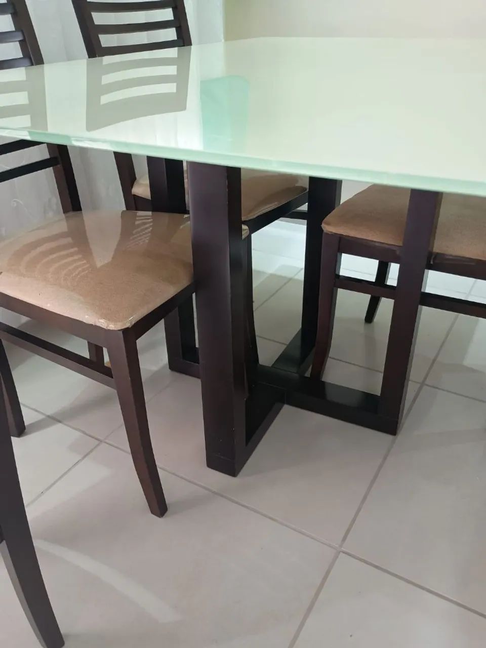 Mesa de Vidro Off White - Foto 2