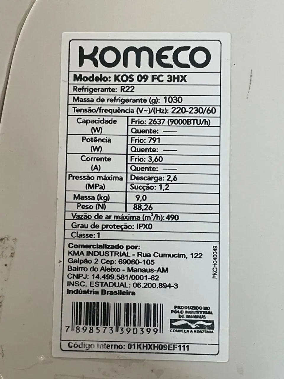 Evaporadora split ar condicionado KOMECO 9.000 btus - Foto 2