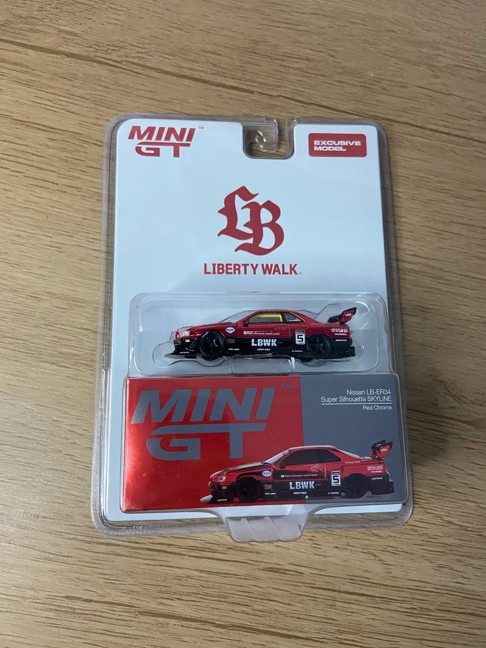 ミニカー MINI GT Nissan LB-ER34 Red Chrome MINI GT NISSAN LB-ER34 SUPER SILHOUETTE SKYLINE BRAZIL TOUR 2025
