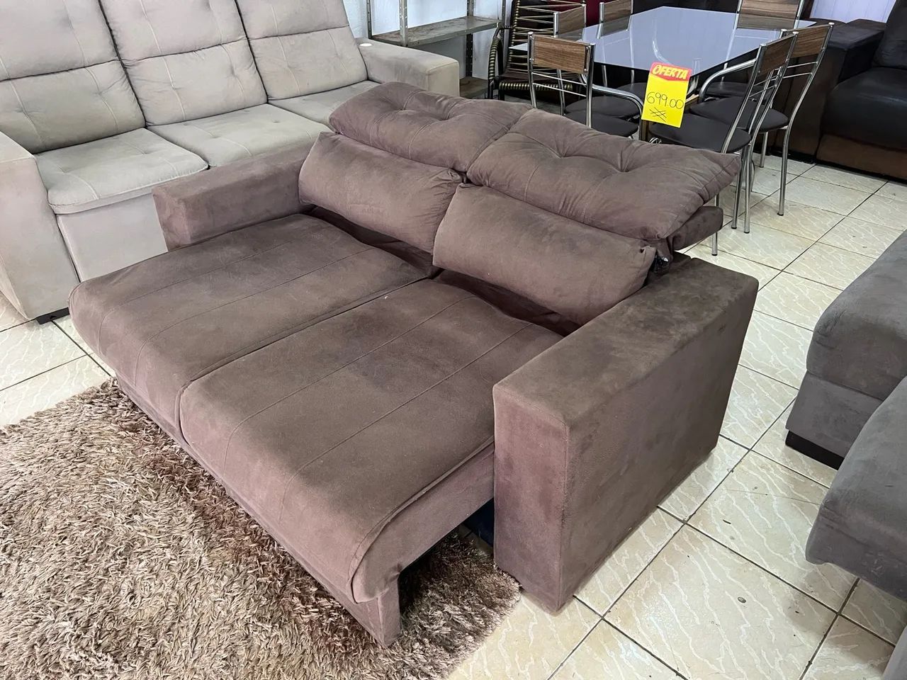 Vendo Sofá Retrátil e reclinável usado em bom estado Entrego * - Foto 2