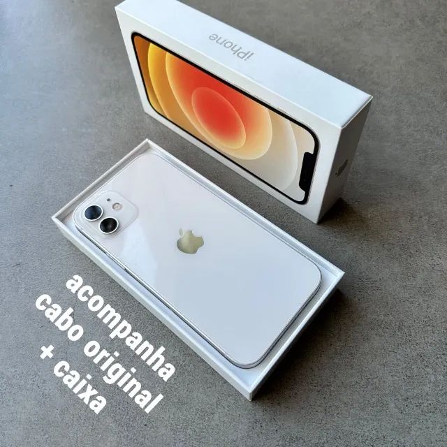 iPhone 12 - 128Gb - Branco - Saúde da Bateria 73% - Celulares e