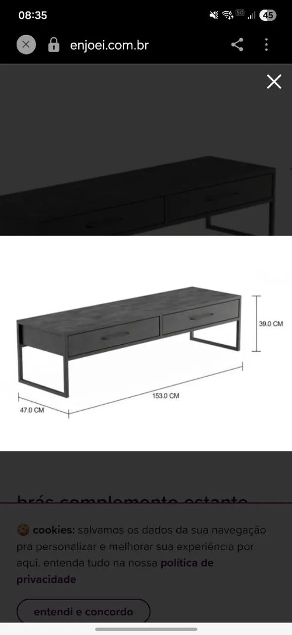 Rack metal 2 Gavetas Tok&stok - Foto 3