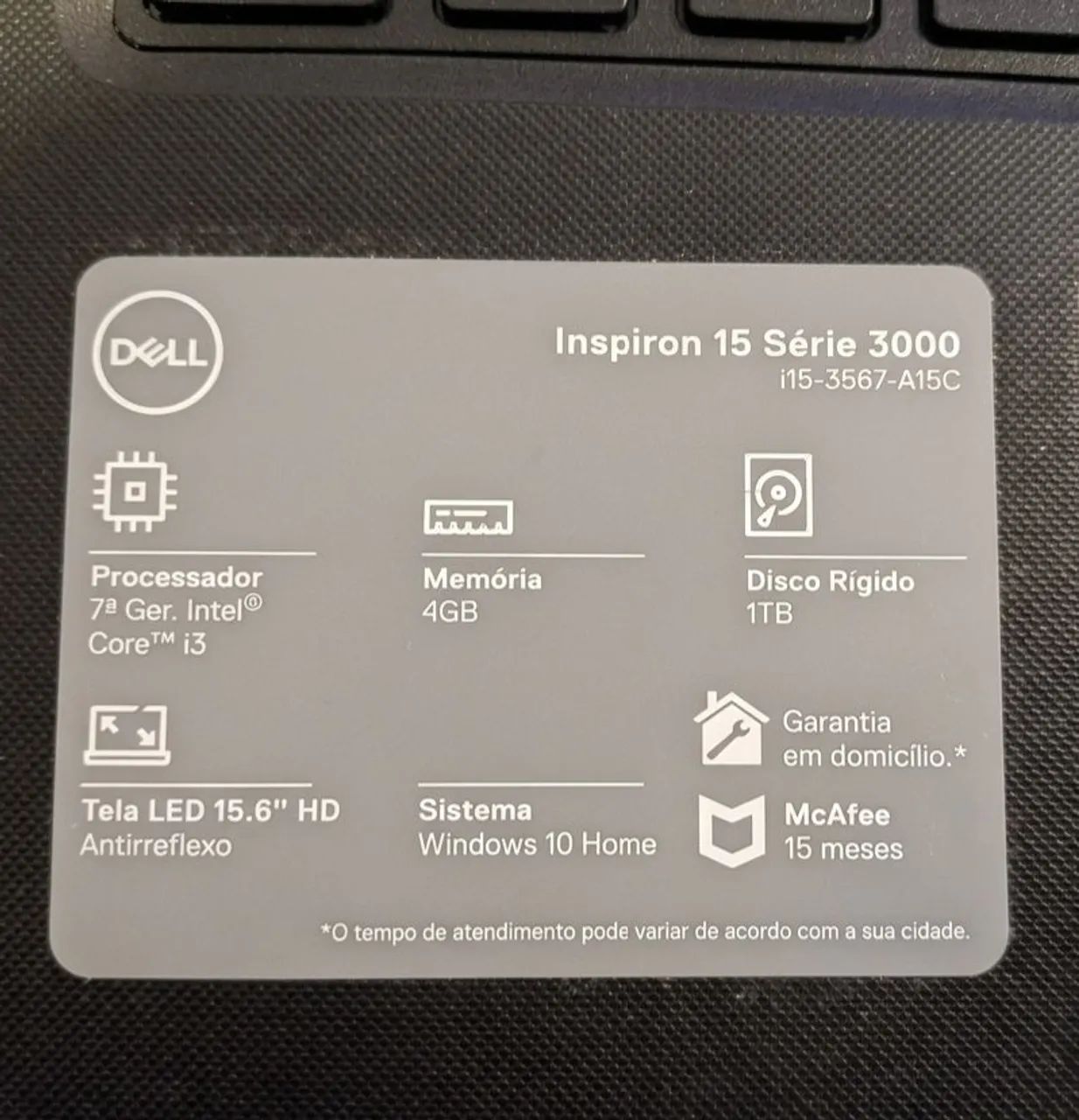 NOTEBOOK DELL INSPIRON 15 3000 CORE i3 7ª GERAÇÃO - Foto 5