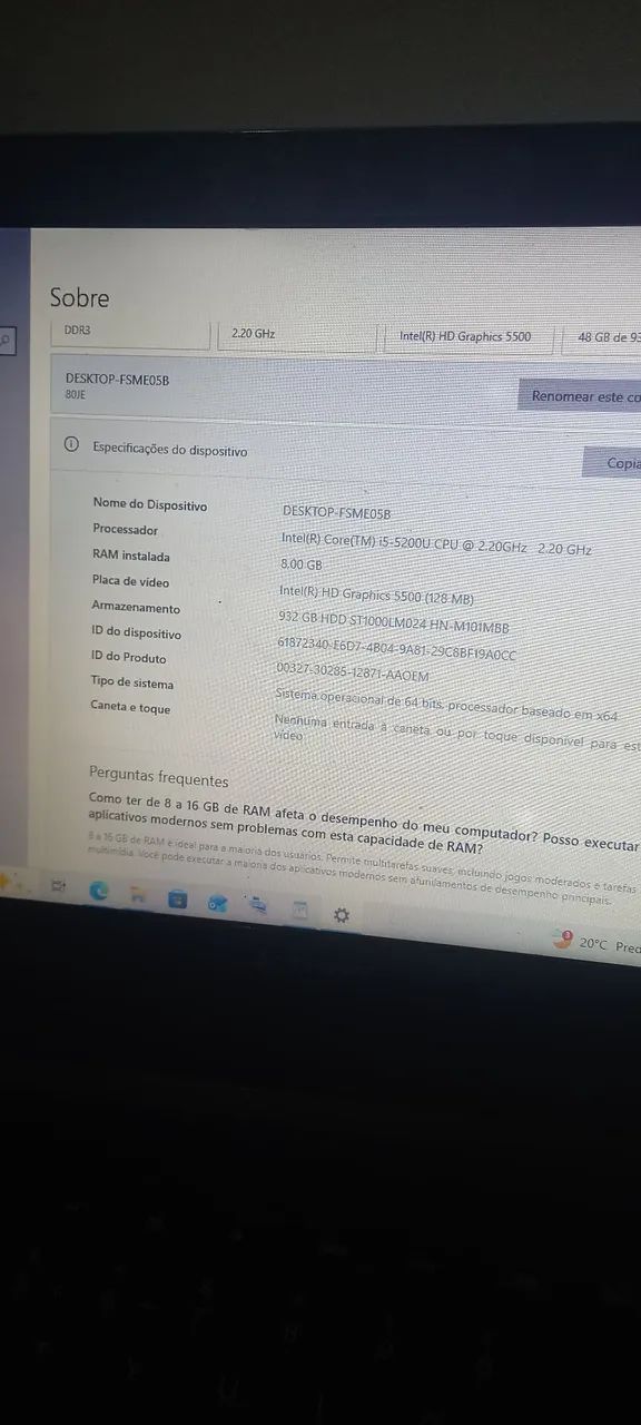 Notebook Lenovo I5-5200U 2.20GHz - Foto 3
