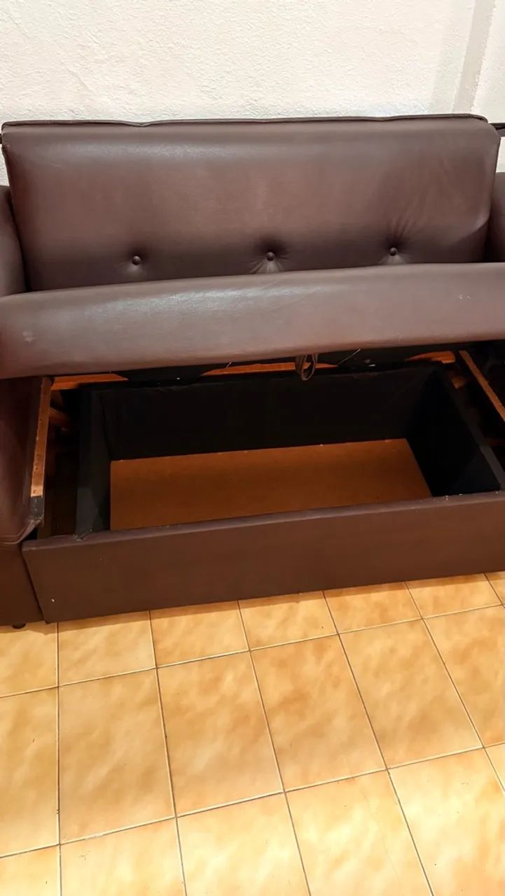 SOFÁ-CAMA COM BAÚ E COLCHÃO APENAS RETIRADA - Foto 4