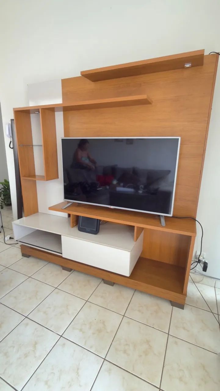Vendo Estante Home Para TV de Ate 60 Polegadas - Cinamomo e Off White - Foto 2