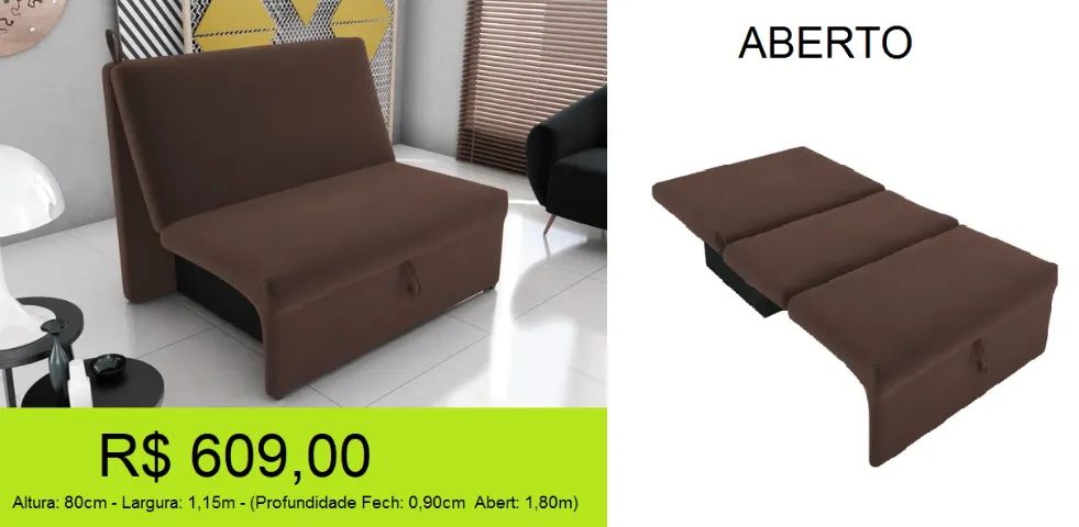 Sofá cama confortavel - a pronta entrega 