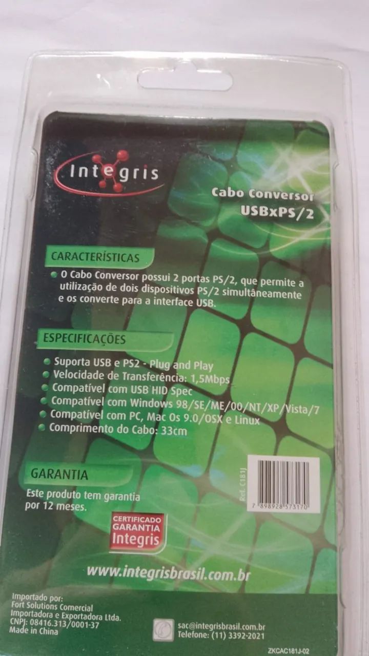 Kit com 5 Un Cabo conversor USBxPS/2 - Foto 2