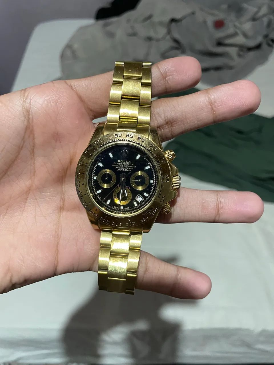 Relógio estilo Daytona dourado - Foto 3