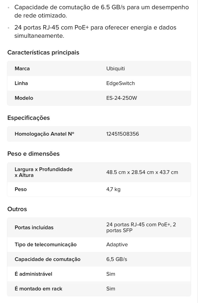 Switch Ubiquiti 24-250W - Foto 4