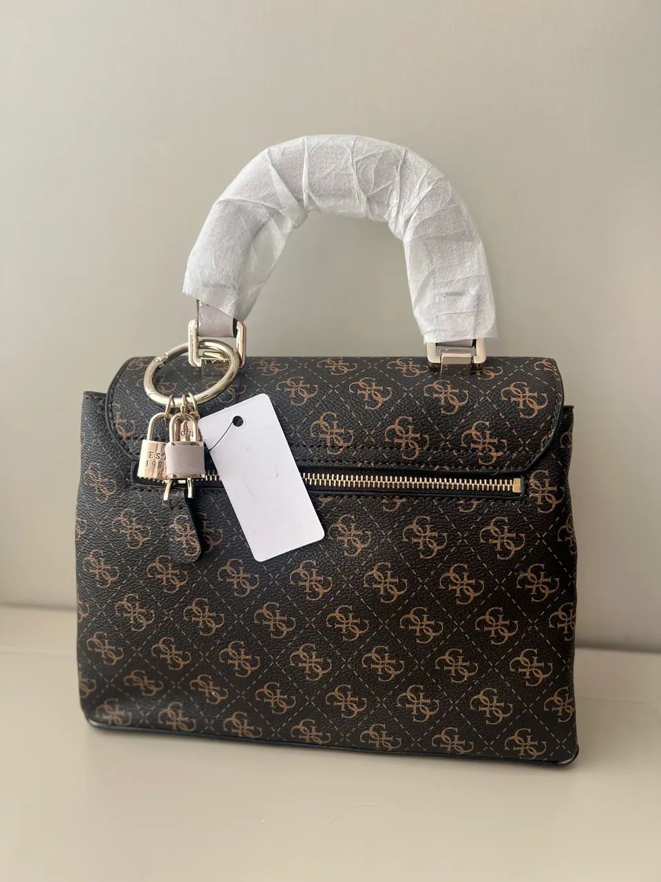 Bolsa Feminina Monograma Marrom com Kit Completo - Nova - Foto 3