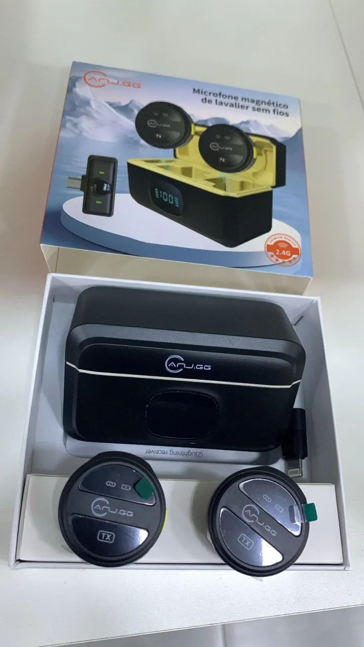 Vendo microfone lapela, novo sem uso 