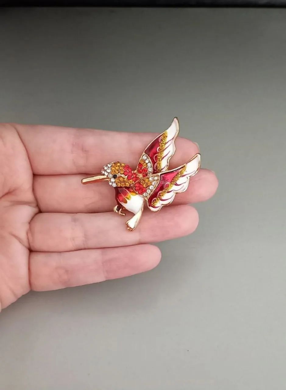 Broche de Colibri Vermelho (novo) - Foto 2