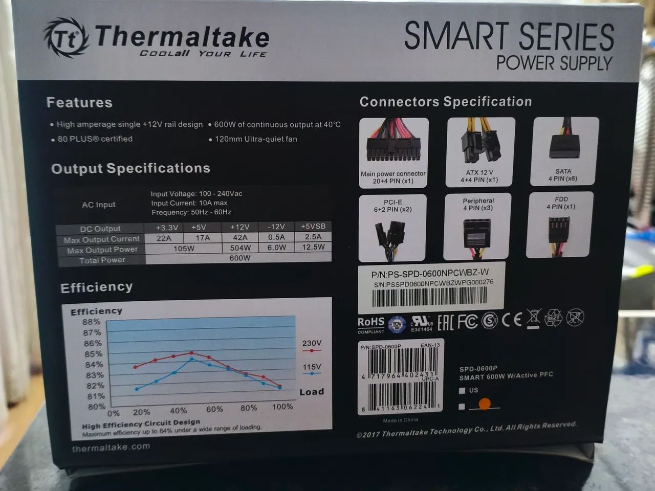 FONTE 600 W THERMALTAKE 80 PLUS  - Foto 2