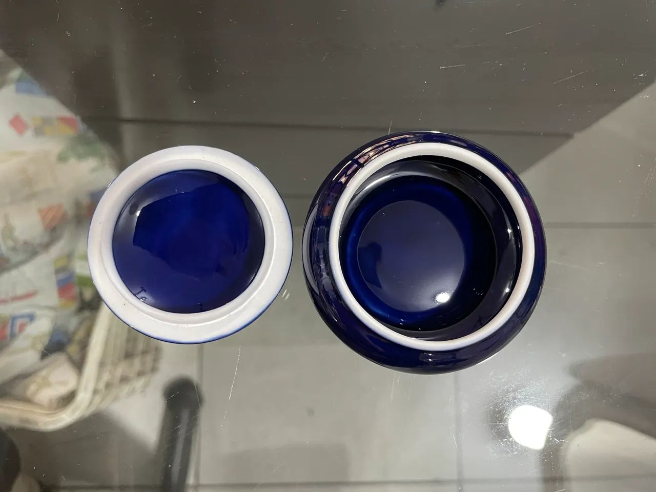 Porta Joias em Porcelana Azul e Dourado  - Foto 2