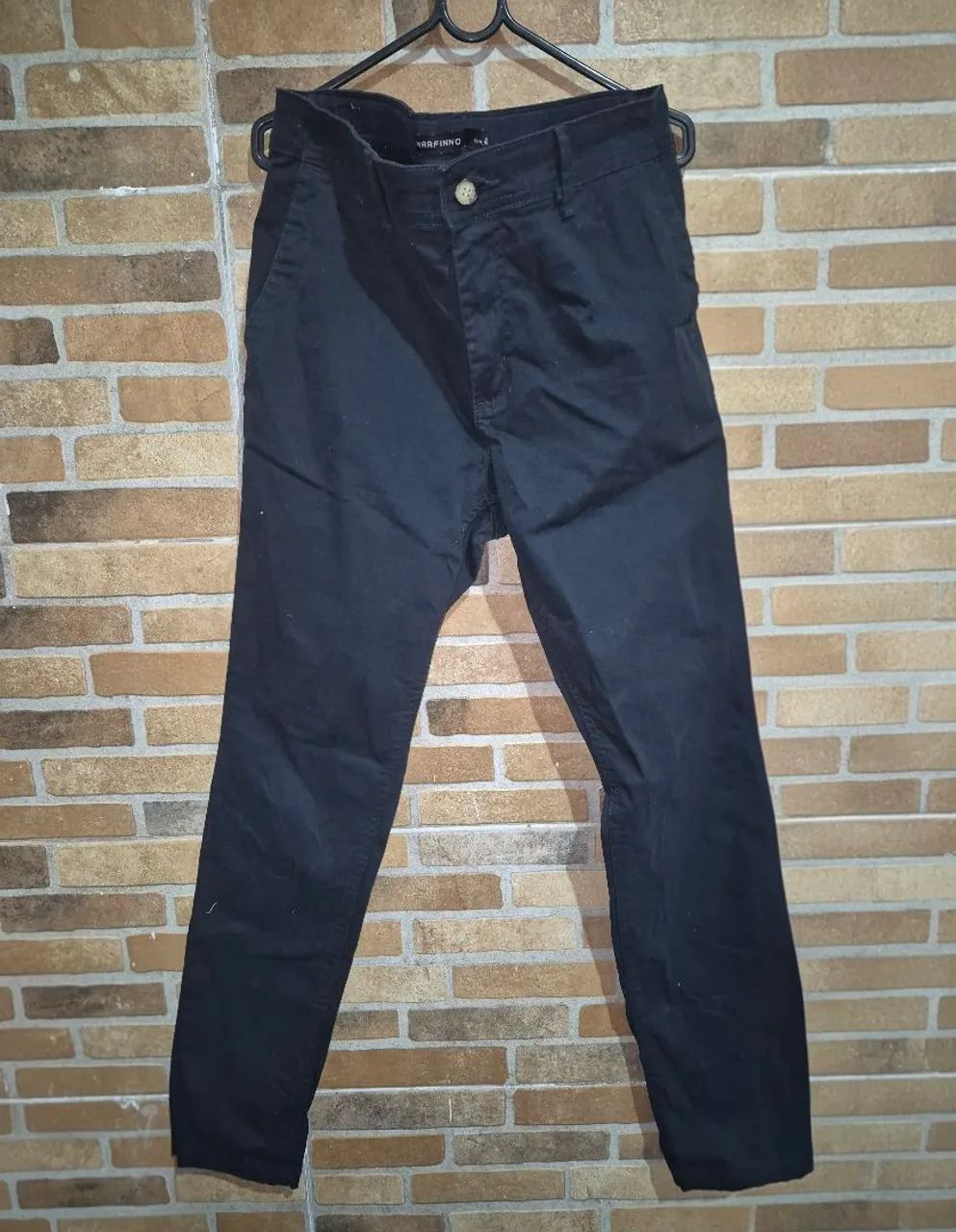 Calça masculina preta Marfinno slim 42 - Foto 4