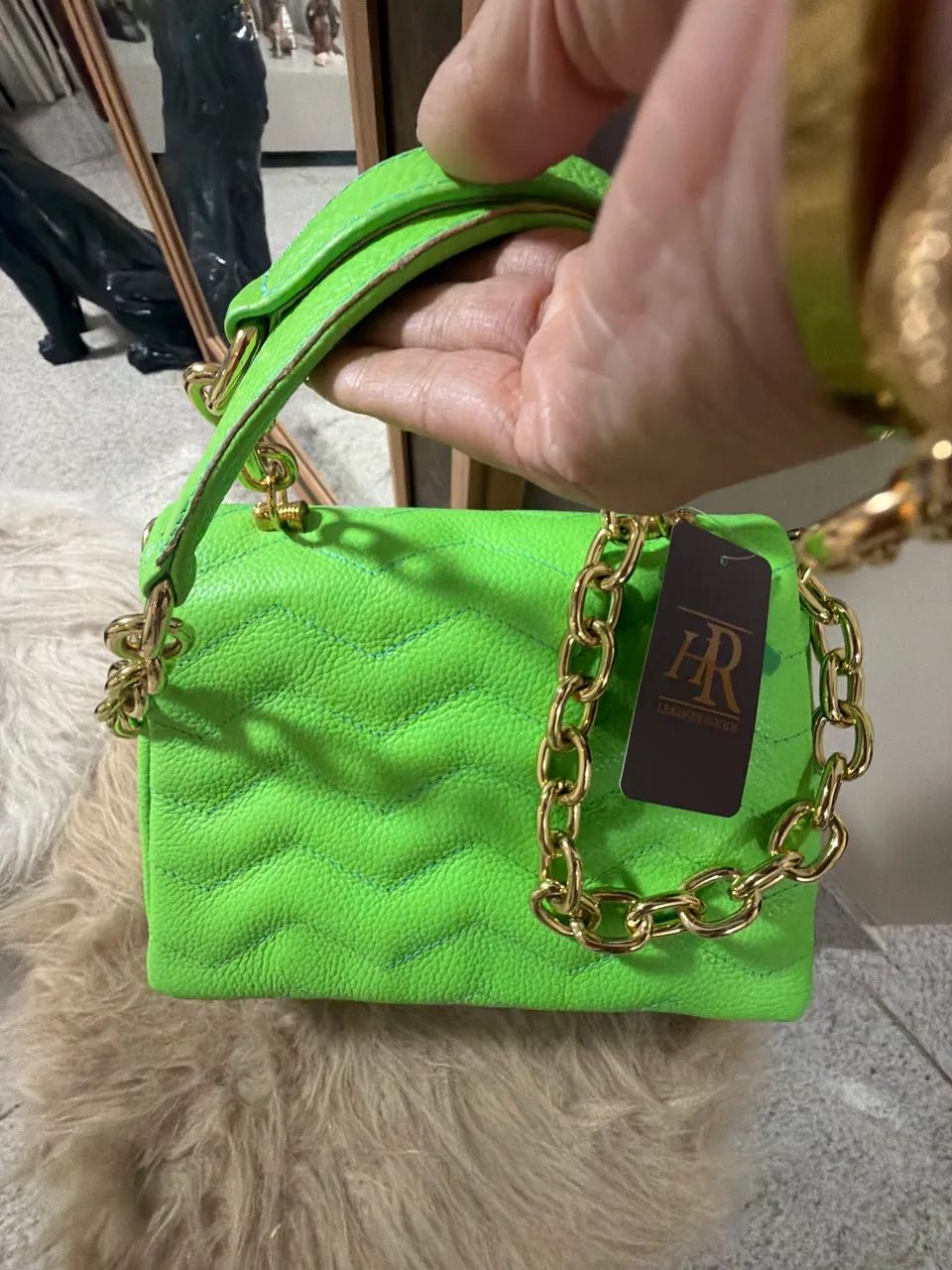 Bolsa de couro verde - Foto 2