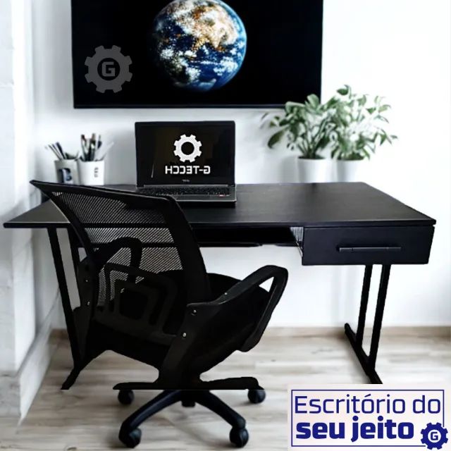 Escrivaninha Nova Reforçada com Gaveta 1,20M Mesa Multiuso Escritório Computador Notebook - Foto 2