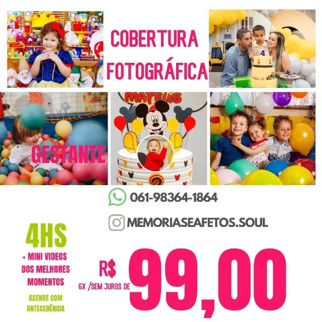 Cobertura Fotográfica Festa infantil 