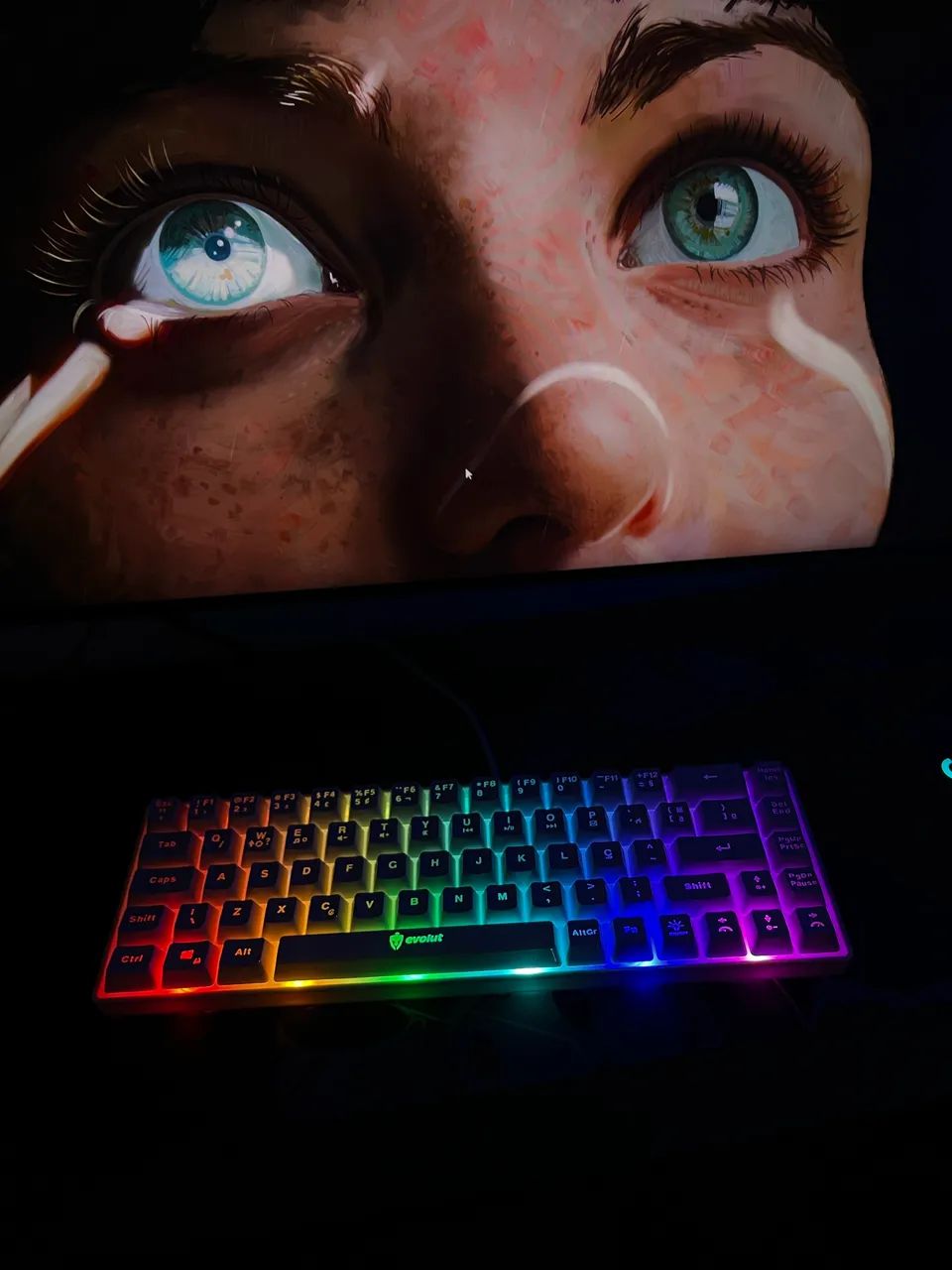 Kit teclado semi mecânico e mause logtech