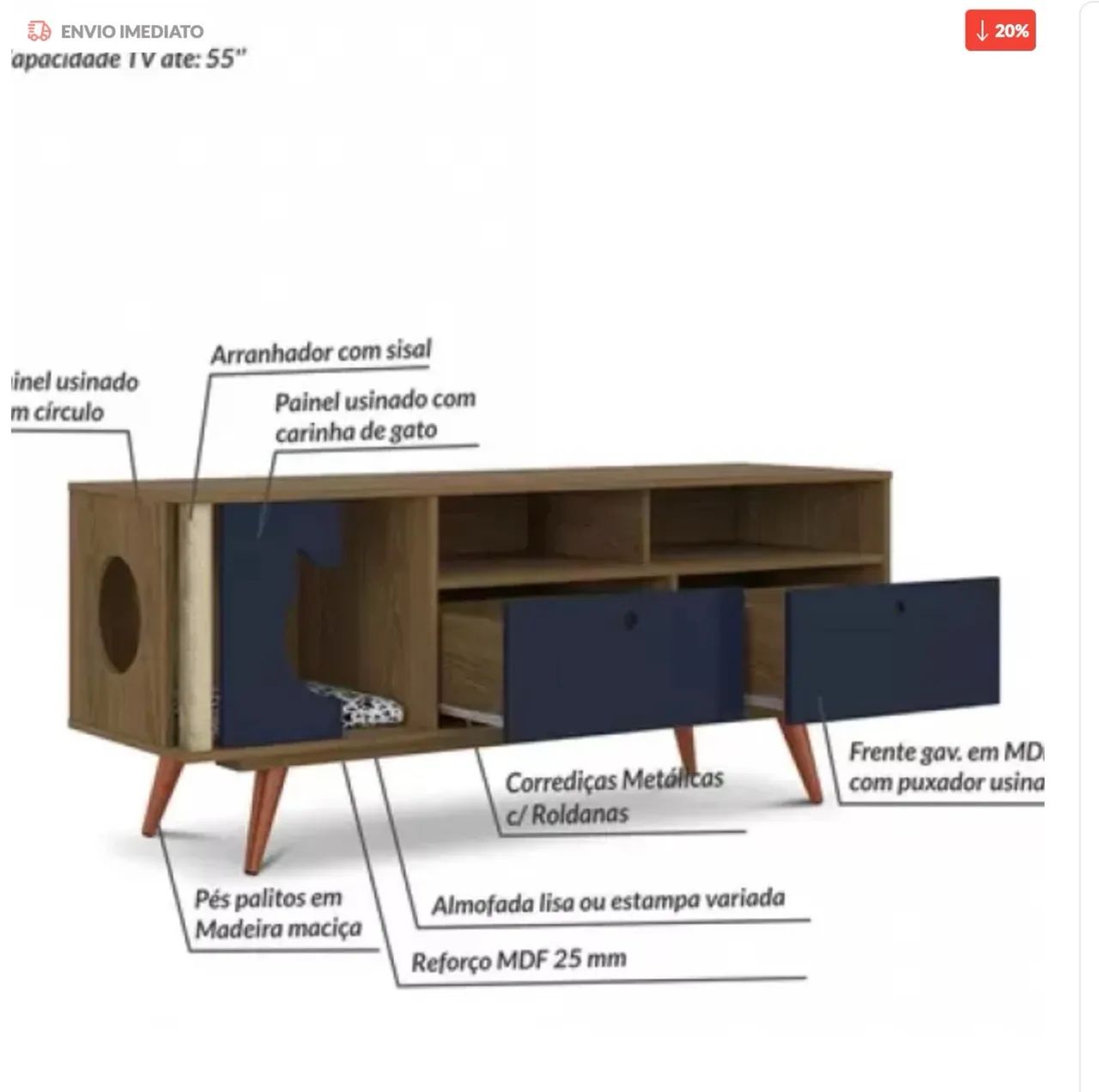Rack para tv - pet - Foto 2