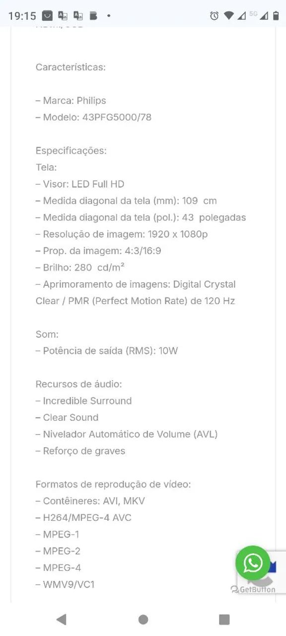 TV PHILIPS 43PFG5000/78 LED 43? FULL HD , HDMI/USB não e Smartv  - Foto 3