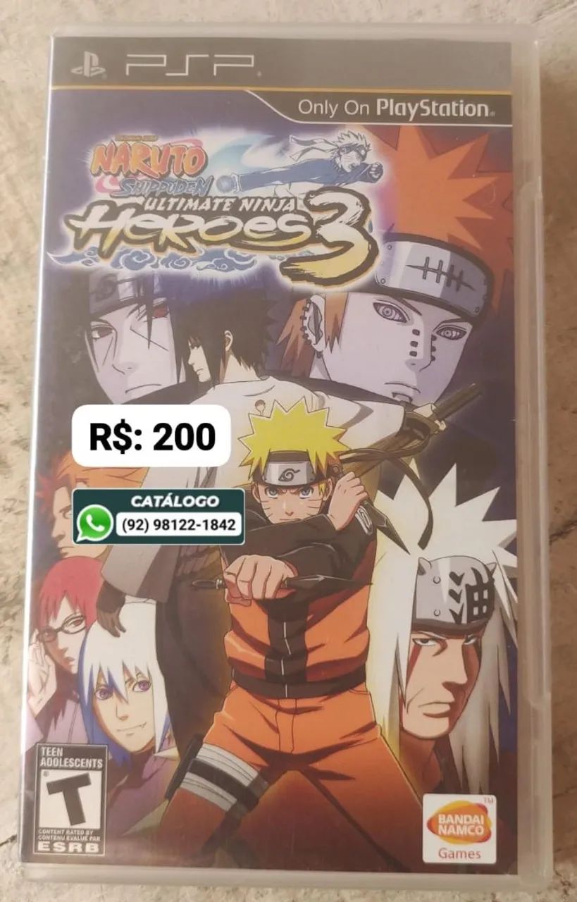 Naruto Ultimate Ninja Heroes 3 = R$: 200
