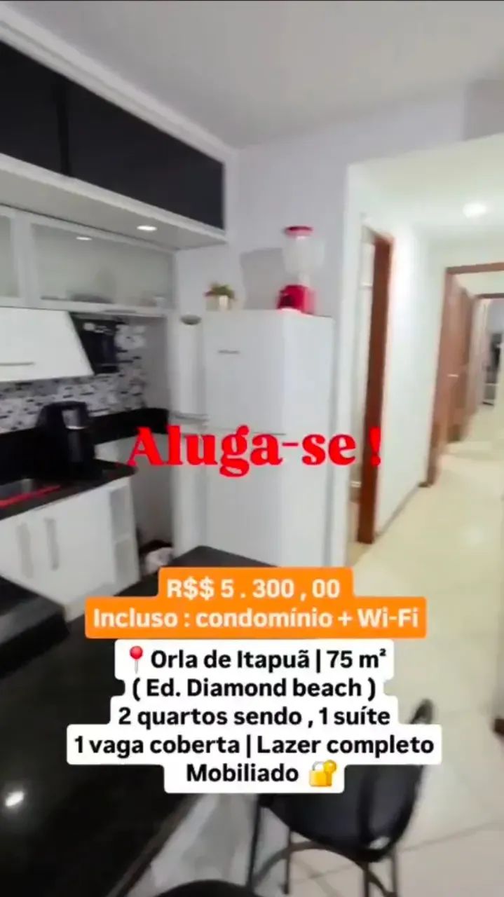 Apartamento em Itapuã, Mobiliado, Lazer completo - Foto 2