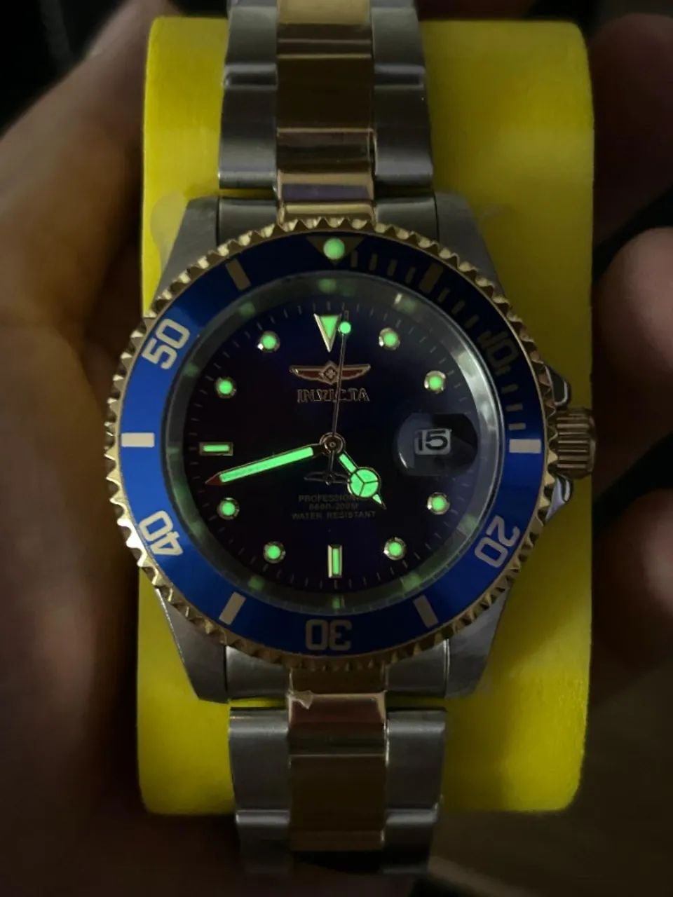 Invicta Pro Diver Azul Bicolor 200M Original - Completo - Foto 3